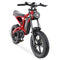 Hidoes B6 Electric Fat Bike - 1200W Motor, 48V 15Ah Battery, 50 Mile Range, 20 Tires Red