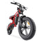 Hidoes B6 Electric Fat Bike - 1200W Motor, 48V 15Ah Battery, 50 Mile Range, 20 Tires Red