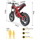 Hidoes B6 Electric Fat Bike - 1200W Motor, 48V 15Ah Battery, 50 Mile Range, 20 Tires Red