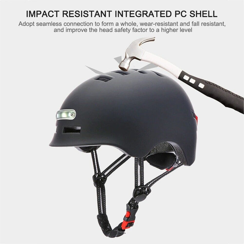 Electric Scooter and Bicycle Helmet with tail light Black